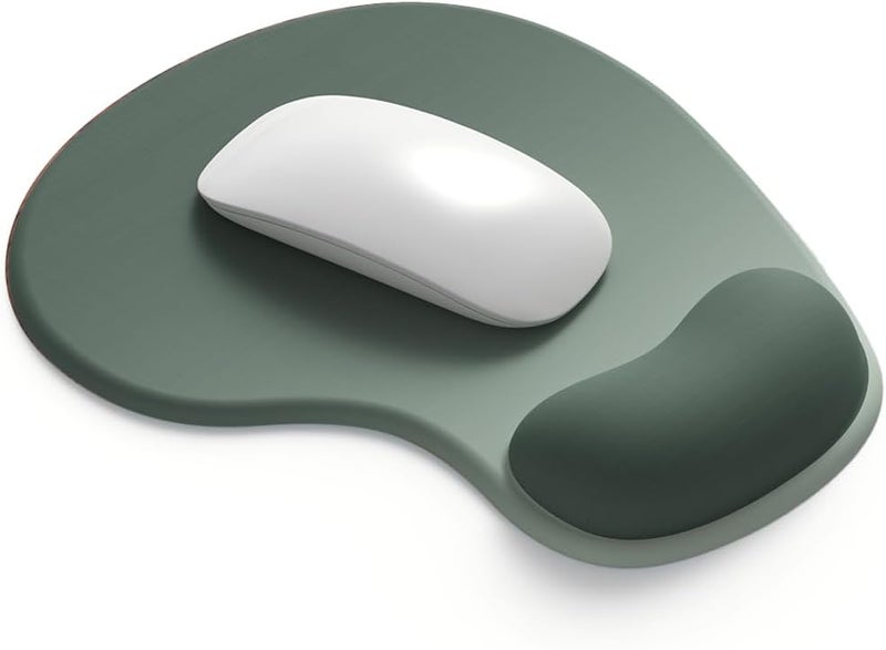 DemonChest Office Mousepad with Gel Wrist Support - Ergonomic Gaming Desktop Mouse Pad Wrist Rest - Design Gamepad Mat Rubber Base for Laptop Computer -Silicone Non-Slip Special-Textured Surface (04SageGreen) - Image 1